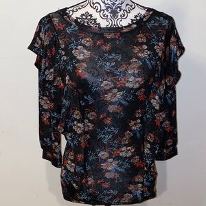 3/$45 Free People Floral Blouse Size XS Oversized Stretch